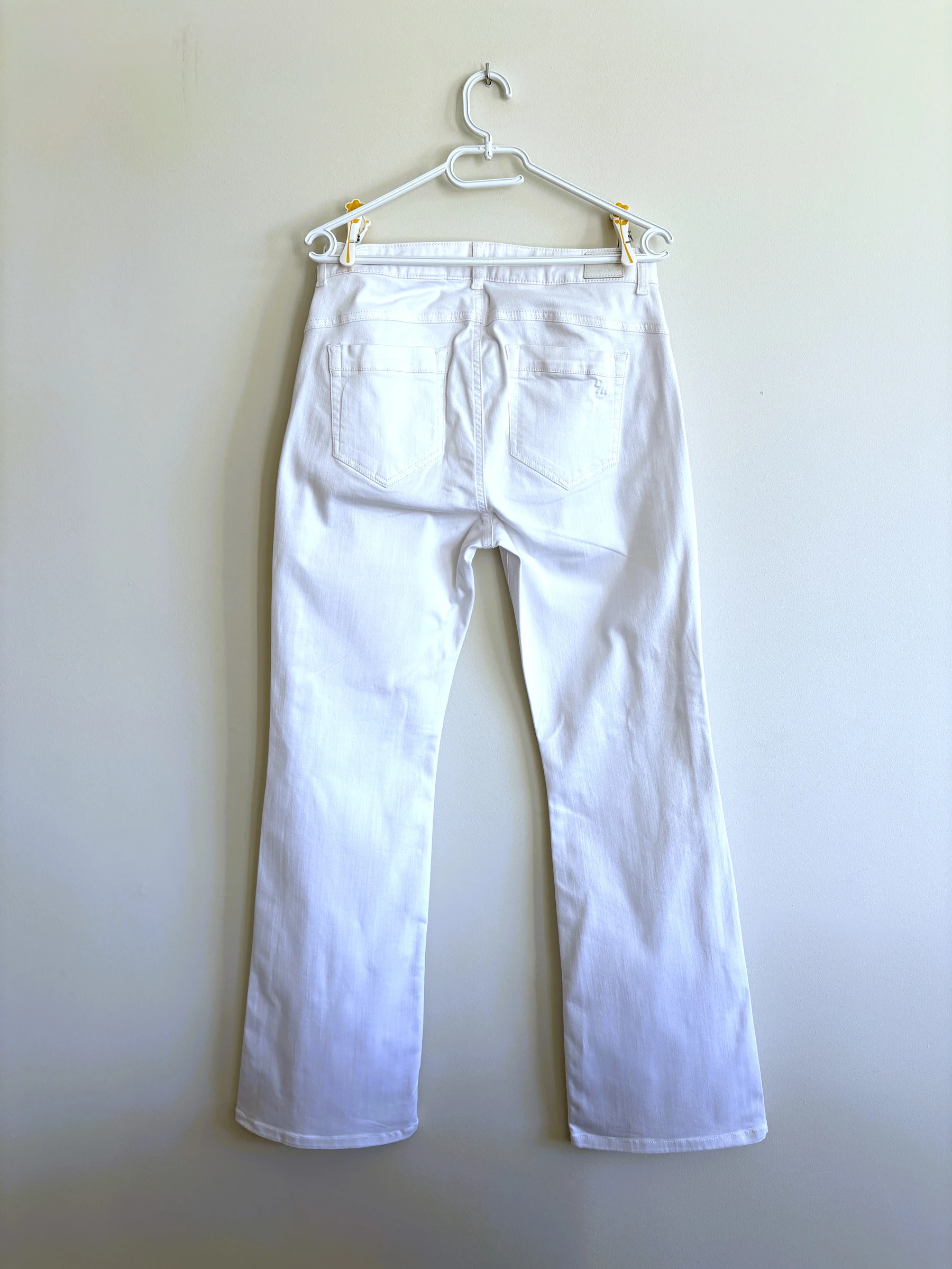 Jeans bootcut brancos Denim Hunter DH Aldo – tamanho 40 – 5 bolsos – stretch leve – photo 8
